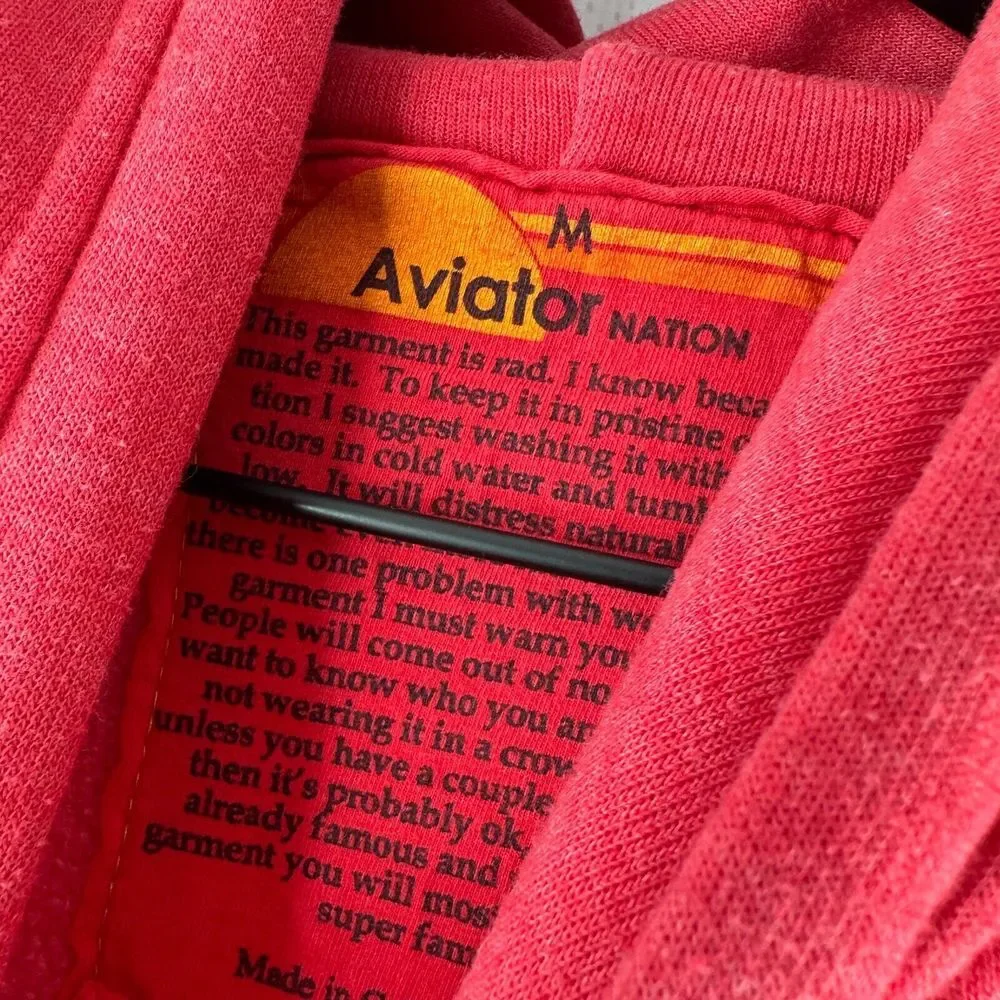 Aviator Nation Red Hoodie with Multicolor Logo - Picture 2 of 3
